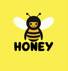 honey bee logo design idea vector, honey bee business logo icon