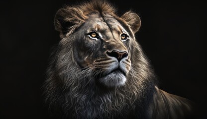 Obraz na płótnie Canvas Cinematic 3d image realistic epic lion king made with generative AI