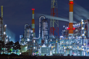 石油化学工場の夜景