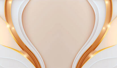 Abstract creamy illustration with wavy forms. Elegance composition. AI generated.