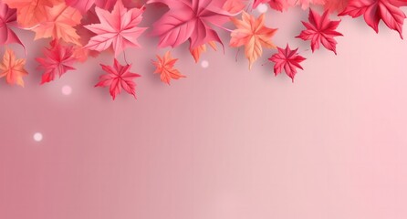Autumn maple red, orange, yellow, brown foliage frame, Generative AI