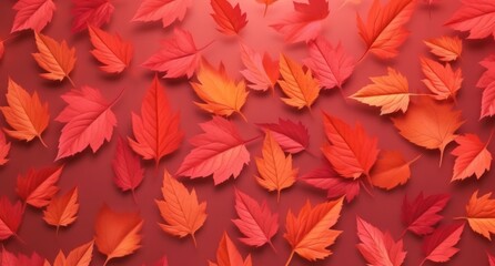 Autumn maple red, orange, yellow, brown foliage frame, Generative AI