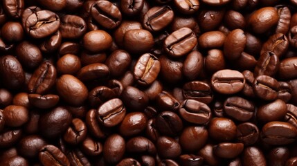 Obraz premium Roasted coffee beans background, Generative AI