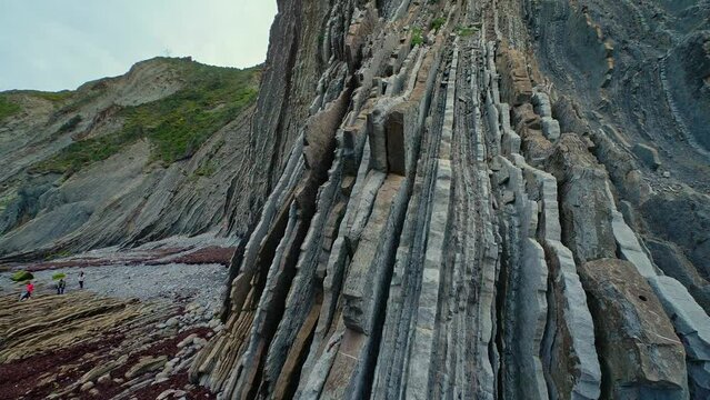 Flysches - unique rock structures at Biscay Bay beach, Spain