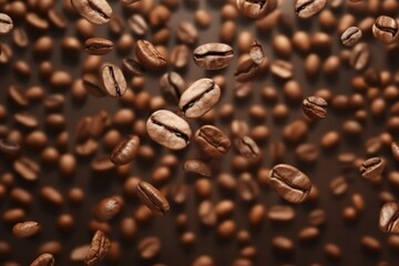 Coffee beans falling down, Generative AI