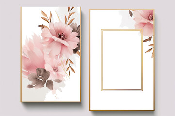 blush and bronze Floral Design: Multi-Purpose Template for Wedding Invitations, Business Cards, Thank You Notes, Flyer, Poster,Cover ...
