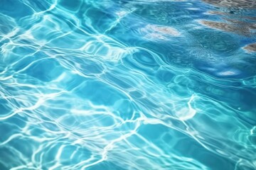 Obraz premium Surface of water blue swimming pool background, Generative AI