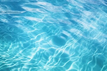 Fototapeta na wymiar Surface of water blue swimming pool background, Generative AI