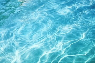 Fototapeta premium Surface of water blue swimming pool background, Generative AI