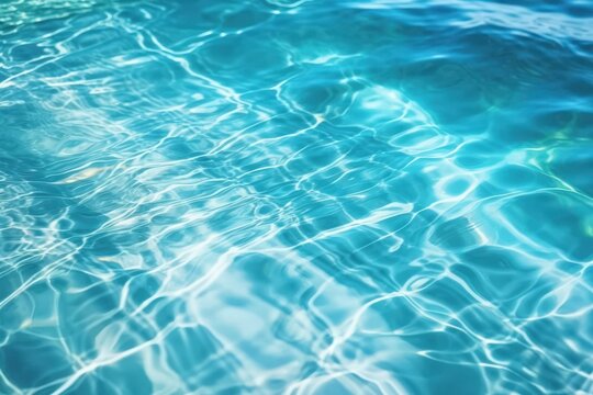 Surface of water blue swimming pool background, Generative AI