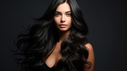 Beautiful model with hair treatments, maintenance, and spa treatments. Hairstyle that is smooth