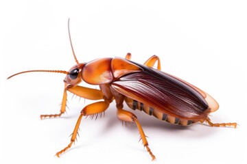 A cockroach isolated on white background. Cockroach. Generative Ai