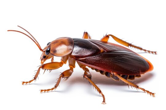 A cockroach isolated on white background. Cockroach. Generative Ai