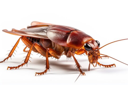 A cockroach isolated on white background. Cockroach. Generative Ai