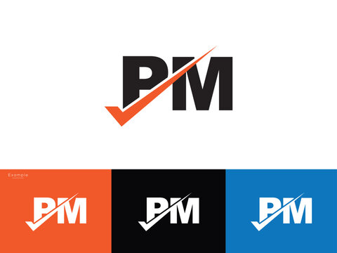 Letter PM Logo, creative pm mp signature logo for wedding, fashion