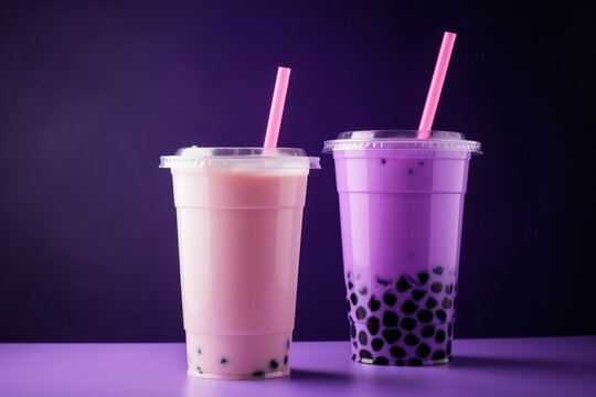 Bubble tea violet. Generate Ai