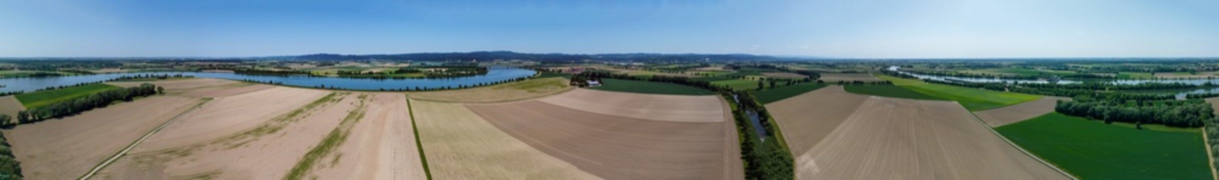 Panorama of the Danube in Bavaria near W&ouml;rth an der Donau and the lock in Geisling