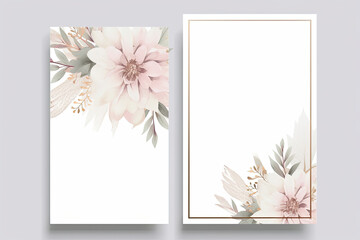Pale pink and and light green Floral Design: Multi-Purpose Template for Wedding Invitations, Business Cards, Thank You Notes, Flyer, Poster,Cover ...
