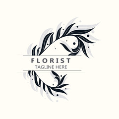 Wedding Florist logo beautiful floral leaf and flower vector art, icon graphic decoration business