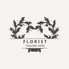 Wedding Florist logo beautiful floral leaf and flower vector art, icon graphic decoration business