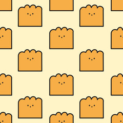 seamless pattern orange character isolated on cream background