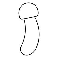 mushroom autumn black white line doodle element