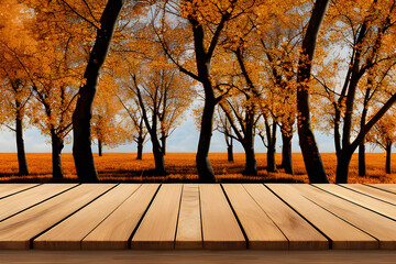 Naklejka na ściany i meble autumn in the park generative ai