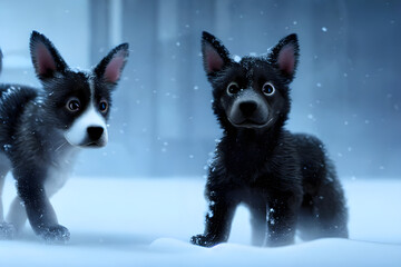 Puppy on a snowy day
generative ai