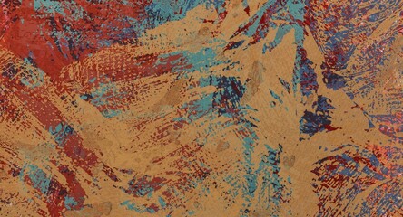 Abstract Grunge Background Graphic Watercolor Stylization on Textured Canvas of Chaetic Strokes of Paint Spots