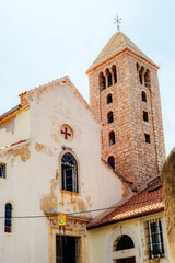 Fototapeta premium Old church in town of Rab, Croatia