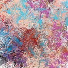 Abstract raster grunge background with blurred wavy smears of paint