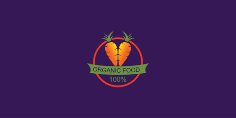 Simple carrot logo design with unique concept| organic food| premium vector