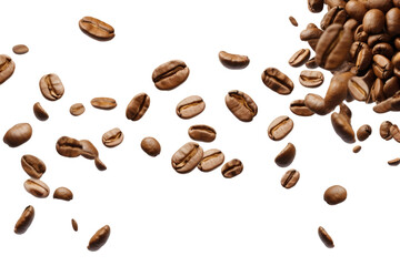 Obraz premium coffee beans isolated on transparent background