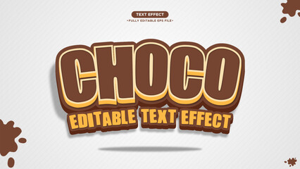 Chocolate 3D Style Text Effect for Headline and Poster. With brown color text and white background