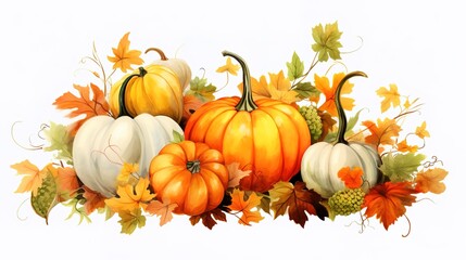 Beautiful Autumn cartoon landscape illustrations,AI generated.