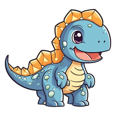 Fototapeta premium Cute Nodosaurus Dinosaur 2d Illustration