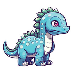 Cute Nodosaurus Dinosaur 2d Illustration