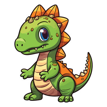 Cute Nodosaurus Dinosaur 2d Illustration