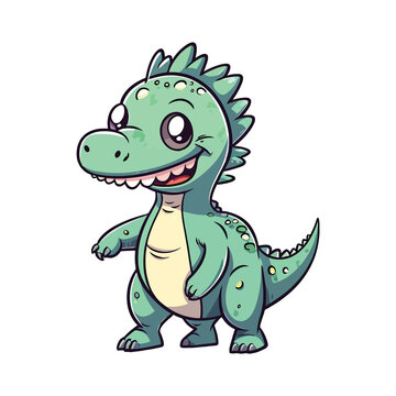 Cute Nodosaurus Dinosaur 2d Illustration