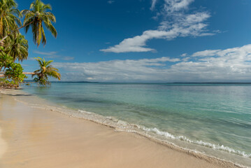 Small beach in the Caribbean, Zapatilla key, Bocas del Toro, Panama, Central America - stock photo