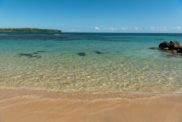 Fototapeta na wymiar Small island beach in the Caribbean, Bocas del Toro, p Panama, Central America - stock photo