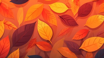 Fototapeta na wymiar Beautiful Autumn cartoon landscape illustrations,AI generated. 