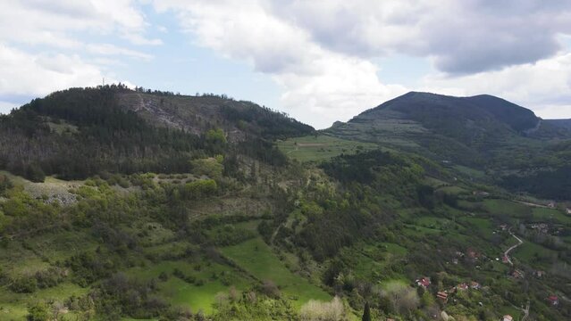 Amazing Aerial view of iskar gorge near village of Bov, Balkan Mountains, Bulgaria
