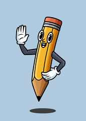 Pencil cartoon vector image, for children's book covers, children's illustration images.