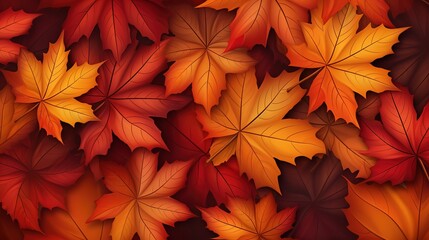 Fototapeta premium Beautiful Autumn cartoon landscape illustrations,AI generated. 