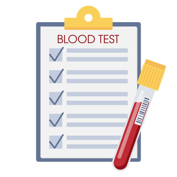 Medical blood test in flat style