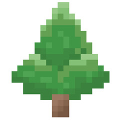 cute green pixel art tree png