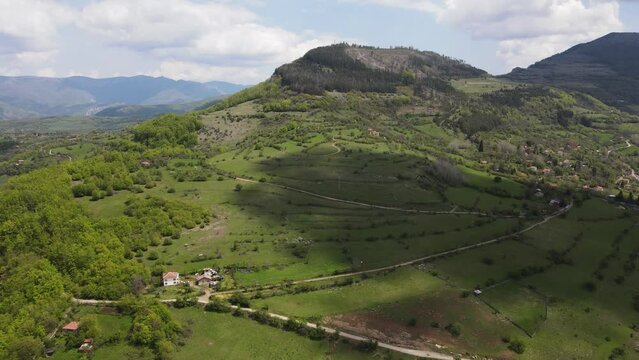 Amazing Aerial view of iskar gorge near village of Bov, Balkan Mountains, Bulgaria
