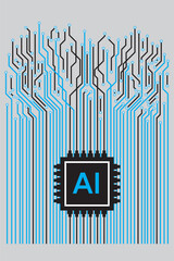 인공지능의 이미지를 표현한 일러스트레이션