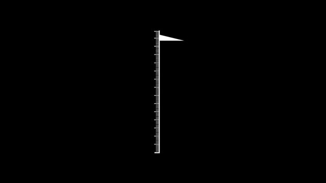 White scale height measurement animation, alpha channel